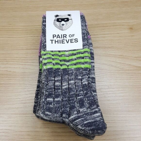 PAIR OF THIEVES Crew Socks Mens Gray 3-Pack Reinforced Toe Boot Length No Shift - Picture 1 of 5